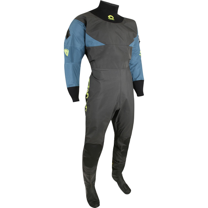 2024 Typhoon Hypercurve 4 Back Zip Drysuit with Socks 100170 - Teal / Grey